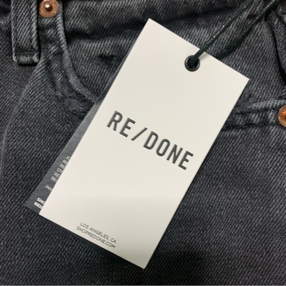 RE/DONE NWT Worn Black With Rip 70’s Straight Size 25 - Picture 12 of 16